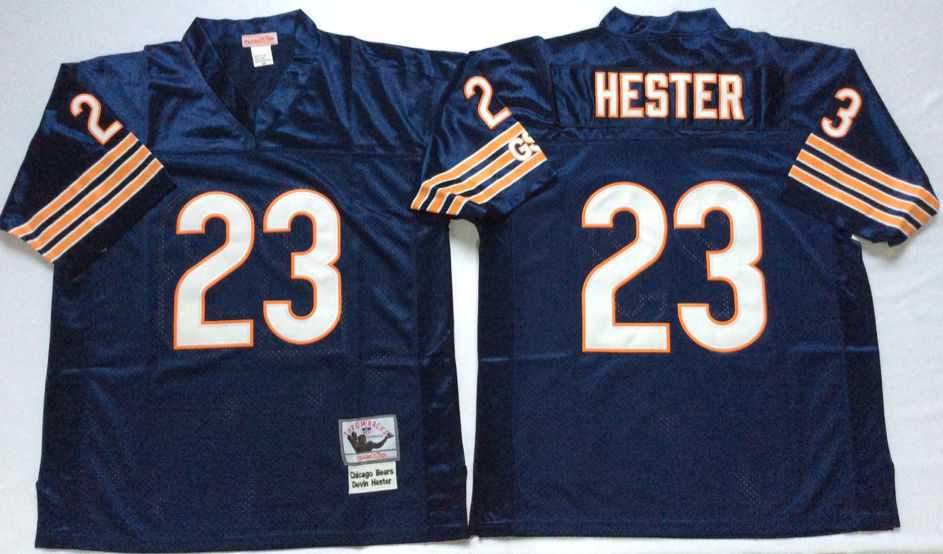 Bears 23 Devin Hester Navy M&N Throwback Jersey